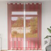 vidaXL Cortinas de gasa con ojales 2 uds en color Amarillo/Tuquesa/Rojo vino tinto y más | protección solar decorativa para ventanas hogar oficina dormitorio fácil de instalar - details 2