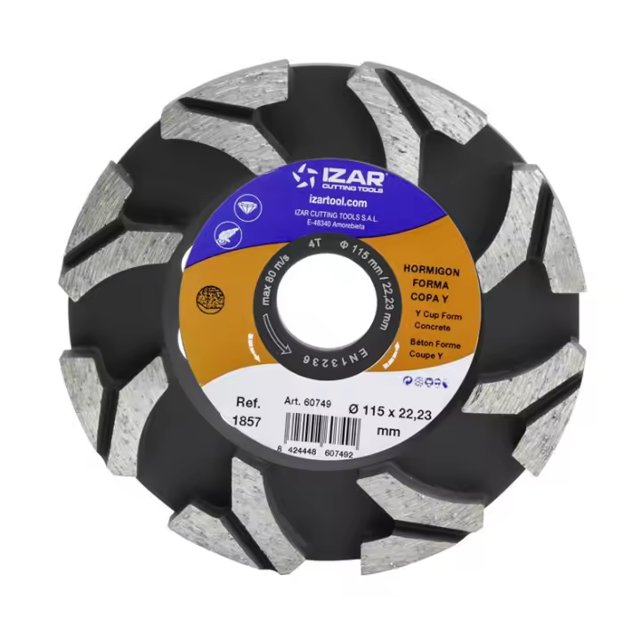 Disco IZAR Diamante Hormigon Forma Copa Y Top - 1857 - 125 mm - 1