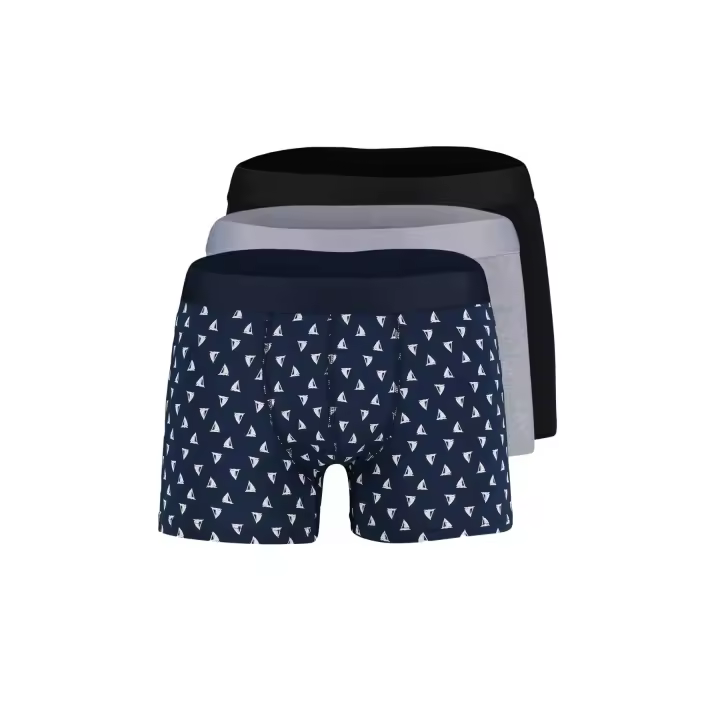 Trendyol Multicolored 3-Piece Marine Patterned-Flat Pack Cotton Boxers Tmnaw23Bx00032 - 1