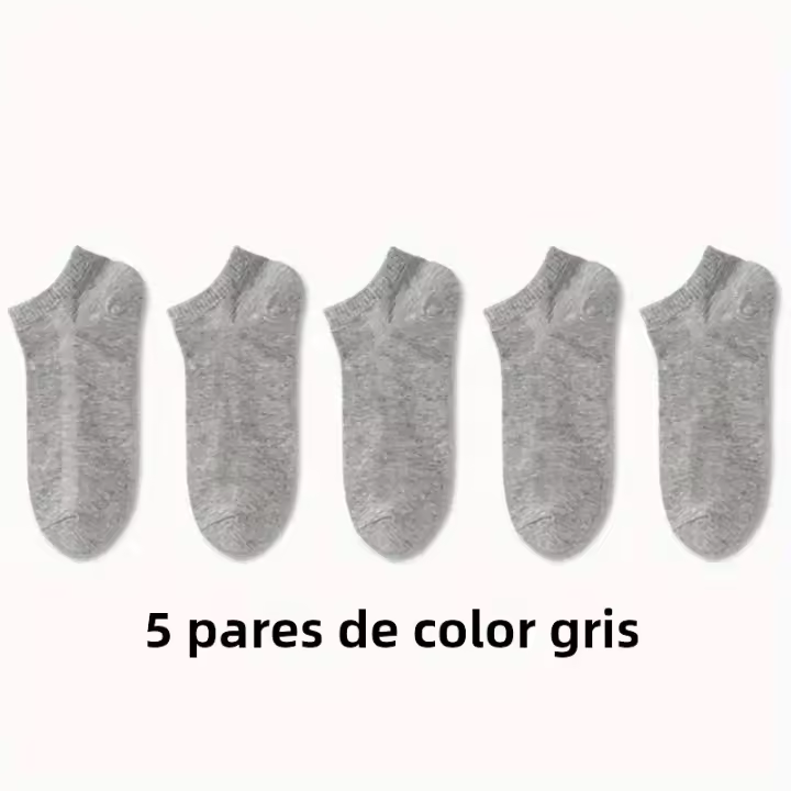 Calcetines De Tobillo Cómodos Y Transpirables Para Hombre Y Mujer Negros Blancos Grises Paquete De 5 O 10 Pares Para Primavera Verano - 1