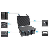 Caja De Herramientas De Seguridad 280x240x130mm ABS Plástico Estuche De Almacenamiento Con Espuma Interior Para Exteriores - details 1