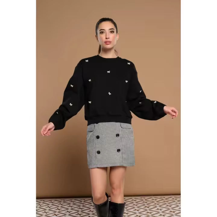 PREORDEN Sudadera negra -Minueto- Black Rose sweatshirt - 1