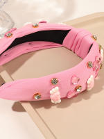 Diadema De Perlas Para Mujer En Rojo Y Rosa Diadema De Cabello Ancha Con Nudo Decorativo Para El Día De San Valentín Regalos De San Valentín - details 2
