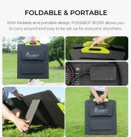 Panel Solar Plegable FOSSiBOT SP200 200W, Eficiencia Alta de Células del 23.4%, Recubrimiento ETFE, Patas Ajustables para Hogar, RV, Camping, Cortes de Energía - Verde - details 7