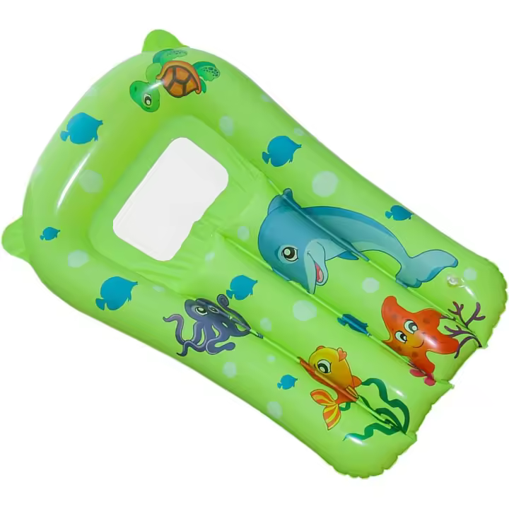 Kids Pool Floats, Inflatable Pool Float, Cute Floaty Toy, Backyard River Swimming Outdoor Water Activities Fun Blow for Toddler Children, Green, Yellow, Pink, Blue, 143g - 1