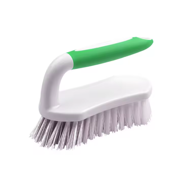 Cepillo de fregado para limpieza, cepillo de ducha con agarre cómodo, cerdas rígidas con mango, cepillo limpiador resistente - 1