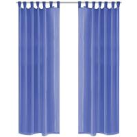 vidaXL 2 Cortinas Transparentes 140X245cm Ventana Decoración Visillo Color Crema,  Tuquesa,  Blanco y mas - details 4