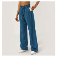 Pantalones Deportivos De Mujer Con Cintura Alta Y Bolsillo Lateral Pantalones Anchos Para Correr Y Gimnasio - details 9