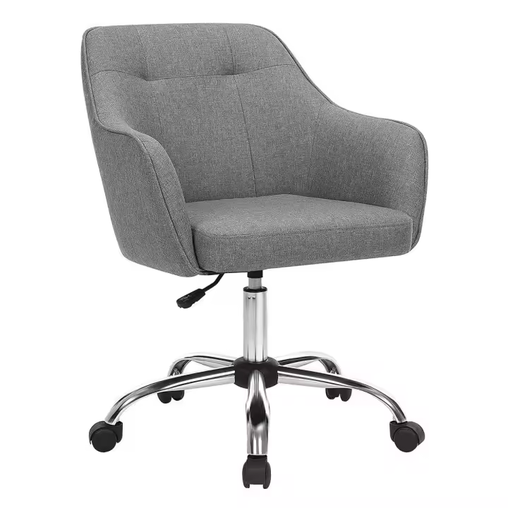 Silla de oficina giratoria y cómoda, altura ajustable, capacidad de carga 120 kg, estructura de acero, terciopelo, gris, gris claro o negro - 1