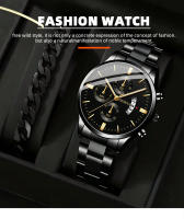 Reloj De Pulsera De Acero Inoxidable Para Hombre Estilo Casual Y Negocios Con Fechainfo Montre Homme Reloj De Pulsera De Cuarzo - details 0