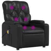 vidaXL Sillón de masaje reclinable cuero sintético Negro, Crema, Marrón Sillon Dormitorio Sillon Comodos Silla Relax Sillón Sofá - details 0