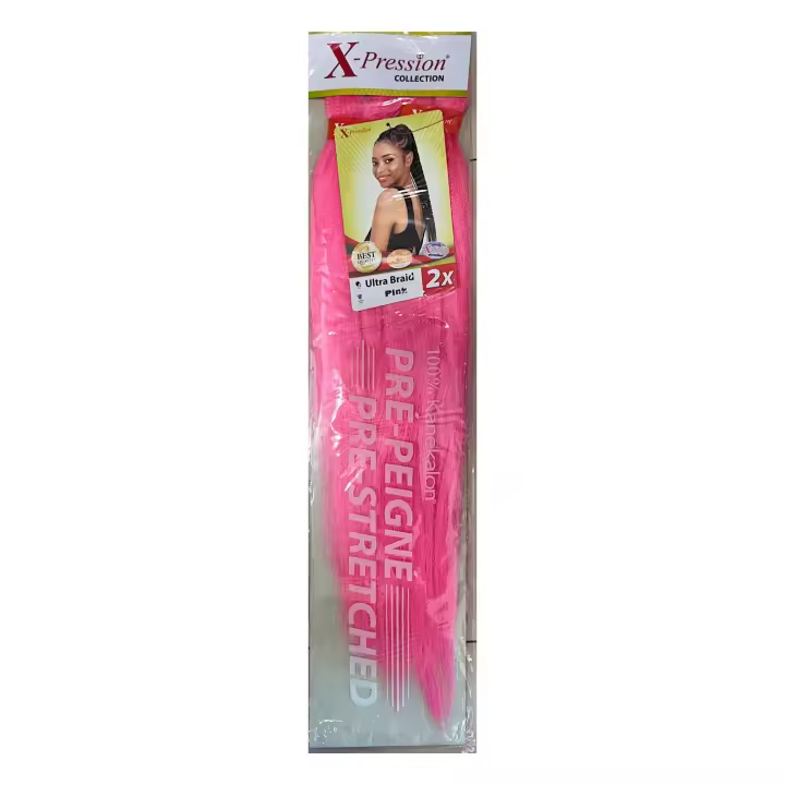 Bellas Extensiones- X-PRESSION KANEKALON PRÉ-PEIGNÉ 2X.  Pelo sintético de fibra kanekalon para trenzar.  Extensiones de pelo artificial para trenzas africanas. Cabello trenzado x-pression con punta preestirado - 1
