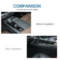 Marco Decorativo De Cuero Para Panel De Cambio De Volvo XC60 2018-2025 S60 V60 2020-2024 Accesorios De Coche ABS+cuero - details 2