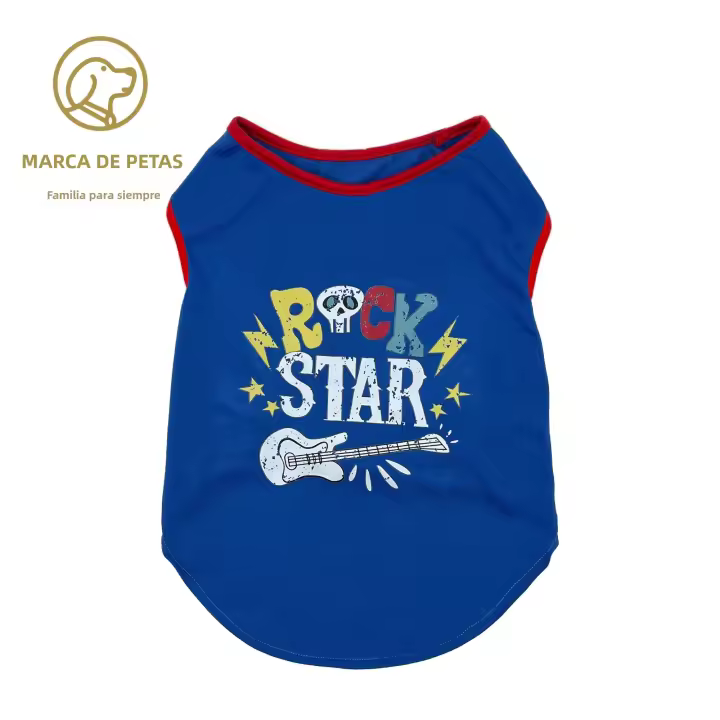 Chaleco De Guitarra Estilo Rock Para Perros T-Shirt De Verano Para Pequeños Medianos Y Grandes Mascotas Material De Poliéster - 1