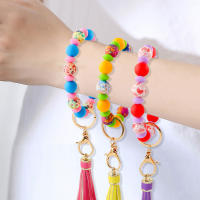 Nuevos 60Pcs/Lote Ganchos De Llave De Cuero Con Borlas De Silicona Y Abalorios Redondos Hexagonales Para Fabricación De Joyas Accesorios Para Pulseras Y Llaveros DIY - details 4