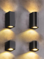 Lámpara De Pared LED GU10 Aluminio IP65 Impermeable Para Interior Y Exterior Luz De Jardín Y Porche Negra Montaje En Superficie - details 1