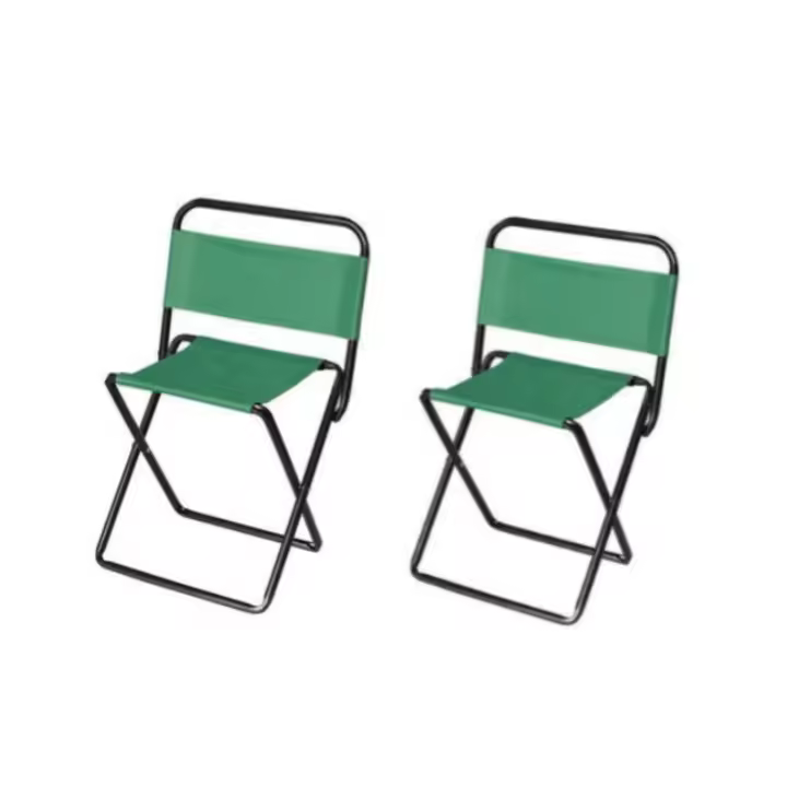 VICTORIA&ANDREA® [PACK 2 Ahorro]Sillas de Camping Plegables 37x33x57cm, Estructura metal, Silla de Pesca, Silla Acampada con Respaldo Pequeño,Transpirable, Ideal para Playa, Barbacoas y Camping - 1