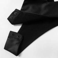 Bodysuit Sexy PU Para Mujer Color Negro Top Rave Outfit Con Manga Corta Hollow out Un-Piece Lencería Feminina Slim Fit Rayón - details 12