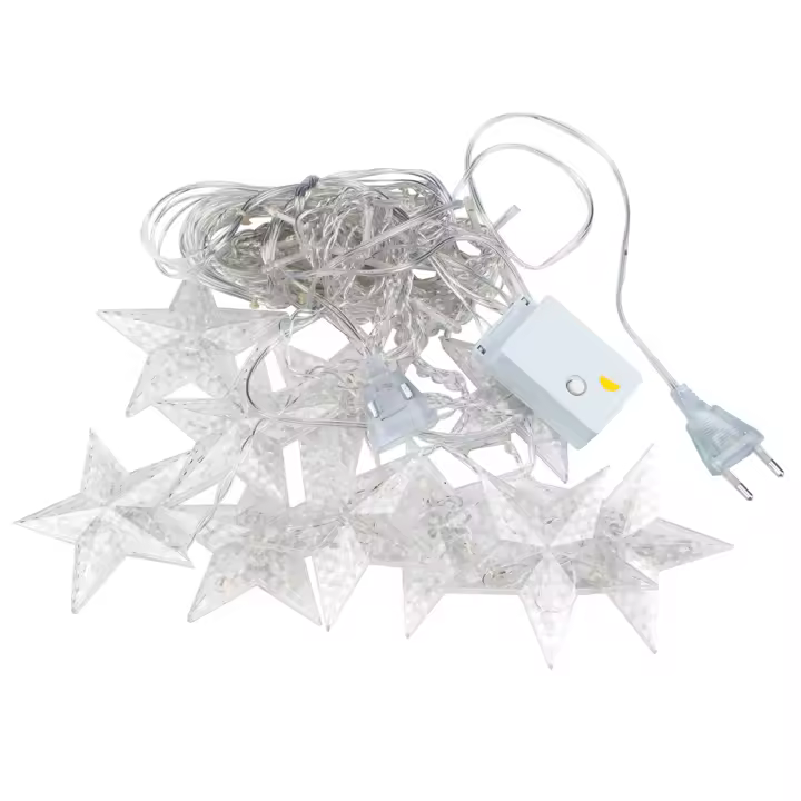 Luces De Estrella LED Para Navidad Y Fiestas 1.5m/3m/6m/10m Cargables Con USB Decoración De Puerta Cortina Luz Fairy Para El Hogar Color Calido Blanco Multicolor - 1