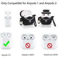 Cartoon Case for Airpods 2nd/1st Generation, 3D Animation Character Design Silicone Protective Shockproof Cases with Keychain for Airpods Earphones - details 0