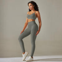 Conjunto De Leggings De Yoga Para Mujer Ropa Deportiva De Gimnasio Conjunto De Leggings Y Sujetador De Cintura Alta Sin Costuras Transpirable Y Anti-Pelusa - details 28