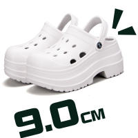 Sandalias De Tacones Altos Para Mujer Verano Cuña Plataforma Cerrada Antideslizante Suela Gruesa EVA Color Negro Blanco Caqui - details 2