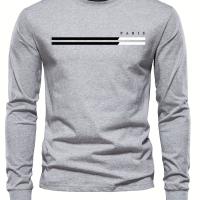 Camiseta De Algodón Puro 100% Para Hombre Estampado De PARIS Cuello Redondo Manga Larga Cómoda Y Casual Para El Verano - details 4