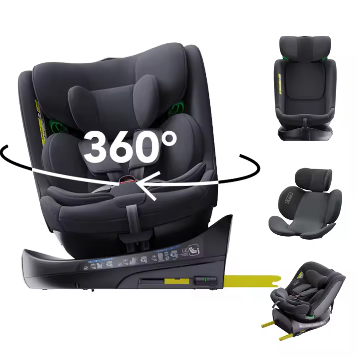 EU Children Store-Reecle Asiento de coche giratorio 360 para bebé con ISOFIX, asiento de seguridad universal para niños, asiento de coche para bebé, 40-150 cm aprox. 0-12 años - 1