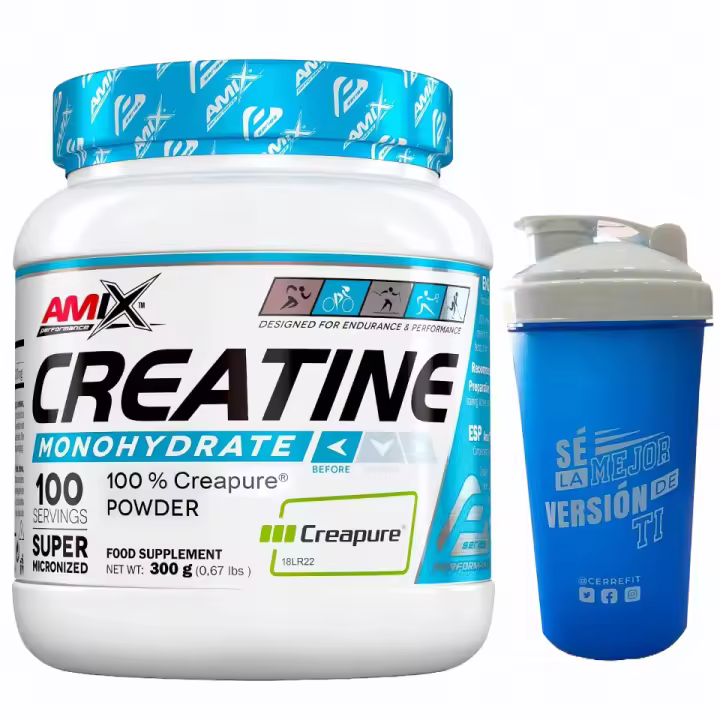 CREATINA CREAPURE (300G) - Amix + 1 mezclador regalo | Calidad garantizada | Máxima absorción | Aumenta la fuerza - 1