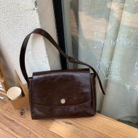 Nueva Bandolera Grande Retro Para Mujer 2025 Con Capacidad Alta Y Textura Estilo De Comercio Diario Tamaño Grande Color Marrón Oscuro Y Negro - details 1