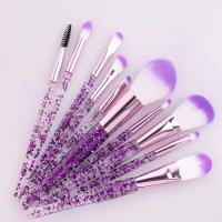 Juego De 10 Brochas De Maquillaje Elegantes Con Mango De Brillo Profesionales Para Fijar Carne Delinear Delineador De Ojos Brillo De Chequeos Y Labios - details 4