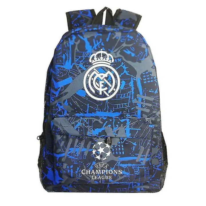 Graffiti Real Madrid Uefa Champions League Shoulder Bag Fan Backpack Student Schoolbag Storage Bag H X - 1