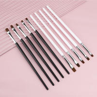 5Pcs Pincel De Uñas Artísticas Para Acrílico UV Gel Extensión Y Pintura DIY Accesorios De Manicura Herramienta De Construcción De Patrón Fototerapia - details 0