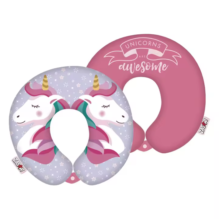 Zaska Cojín Cuello Niños Unicornio Estampación 28x28x6 Cm - 1