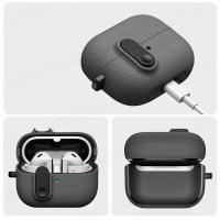 Funda Gruesa Gris Peluche Para Galaxy Buds 3 / Buds3 pro Con Llavero Antipérdida Y Anti Caída Material De Plástico Nueva 2024 - details 2