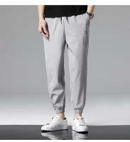 Pantalones Casuales De Verano Para Hombres Seda Helada Nueva Ropa Harajuku Callejera Deporte Jogging Traje De Pista Pantalones Sueltos De Cintura Media a La Pies - details 3