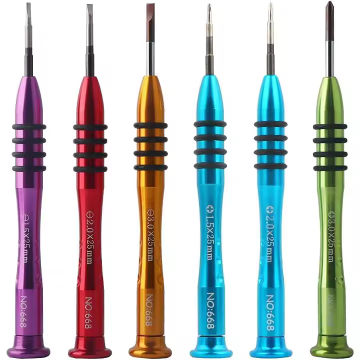 Kit de destornilladores Phillips y de punta ranurada de 1,5 mm, 2 mm y 3 mm para dispositivos electrónicos, teléfonos móviles, ordenadores portátiles, PC, relojes y gafas - 1