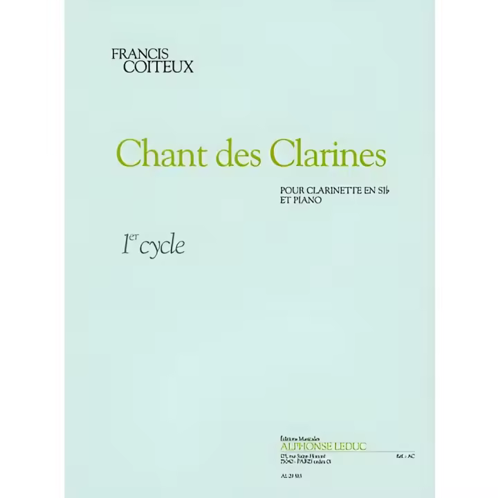 COITEUX F.-Chant des Clarines para Clarinete en Sib (Saxofon Sib) y Piano - 1