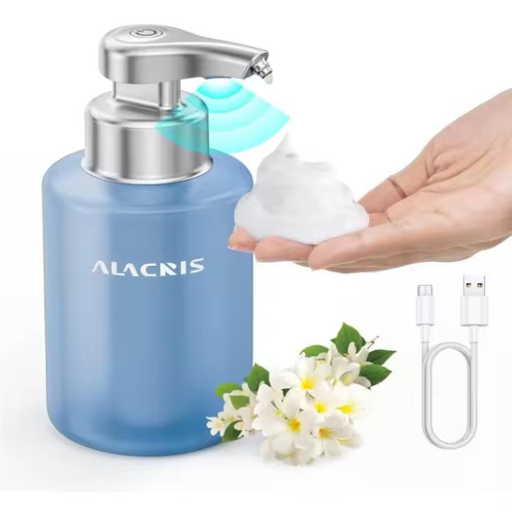 ALACRIS Dispensador de Jabón 320ML Automático Batería incorporada, libre de óxido，impermeable,dispensador gel hidroalcoholico USB Recargable para Hogar, Oficina, Baño, Cocina - 1