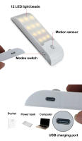 Lámpara Nocturna LED Con Sensor De Movimiento Inalámbrico Luz De Inducción Corporal Para Decoración De Habitaciones Armarios Baño - details 10