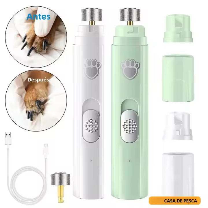 Entrenador De Uñas Eléctrico Para Perros Recargable Por USB Con Polísmero Para Pequeños/Medios Grandes Mascotas Trimmer De Uñas Sin Dolor - 1