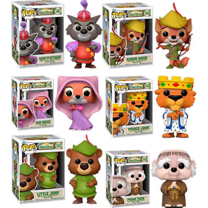 Funko Pack 6  funkos  Robin Hood Lady Marian Sheriff Notthingham Prince JOhn Little Jhon FRay Tuck Friar  1436 1437 1438  1439 1440 1441 Disney Funko Pop Vinyl - 1