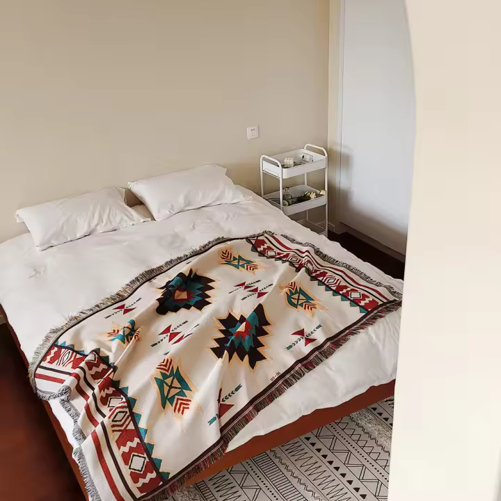 Manta De Terciopelo Para Decoración Del Hogar Y Actividades Al Aire Libre Tema Bohemio Otoño Manta De Camas Y Sofá Portátil Poliéster/Celulosa Rectangular Para Adultos - 1