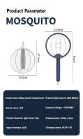 Lampara Repelente De Mosquitos Recargable USB Portátil Con Luz UV Y Eliminador De Insectos 3000V Para Exterminio De Mosquitos - details 13