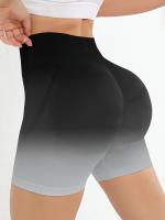 Shorts De Yoga Para Mujer Cintura Alta Sin Costuras Ombre Scrunch Para Ejercicio Correr Y Gimnasio Material De Poliéster - details 0