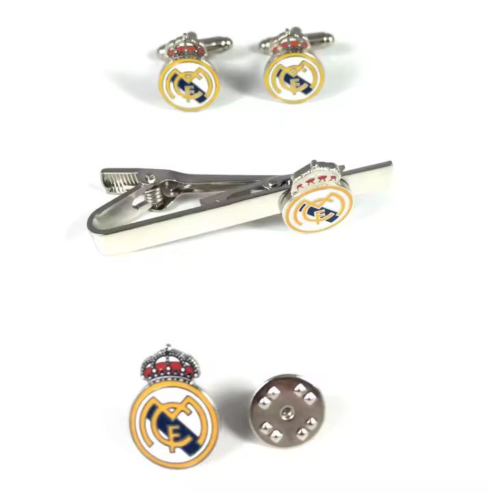 Gemelolandia | PACK Pasador de Corbata, PIN y Gemelos Real Madrid - 1