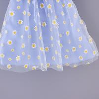 Vestido De Verano Para Niñas Con Estampado De Margarita Y Cuello De Muñeca Pequeño Vestido Sin Mangas Dulce De Cuello De Muñeca Pequeño - details 7