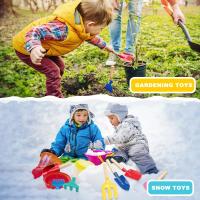 Juguetes de playa, 6 piezas, juguetes de arena para niños, juego de jardinería para niños, herramientas de jardín de metal - details 3