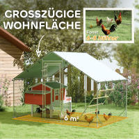 Gallinero de Maple para Gallinas camperas, 300x200x195 cm Gallinero with UV cubierta, Puerta de Alimentación, Comedero colcante, dordero, Gallinero para 6-8 Gallinas, animales Pequeños - details 3
