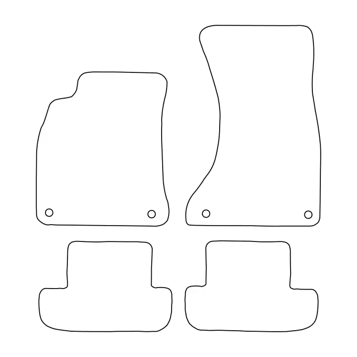 Juego de alfombrillas de terciopelo para Audi A5 I 8F7 Cabrio 2009-2017 - acabado rojo - 1